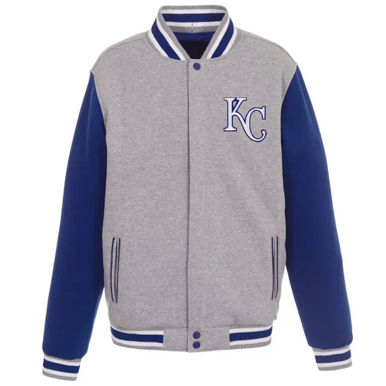 Kansas City Royals Varsity Gray & Royal Blue Wool Men's Jacket