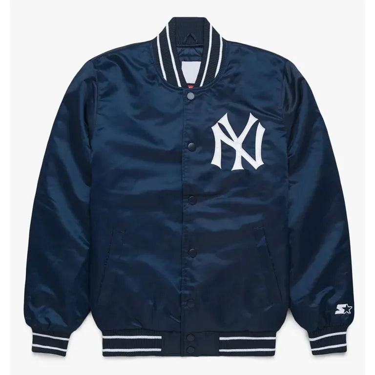 New York Yankees Classic Navy Full-Snap Satin Men's Jacket