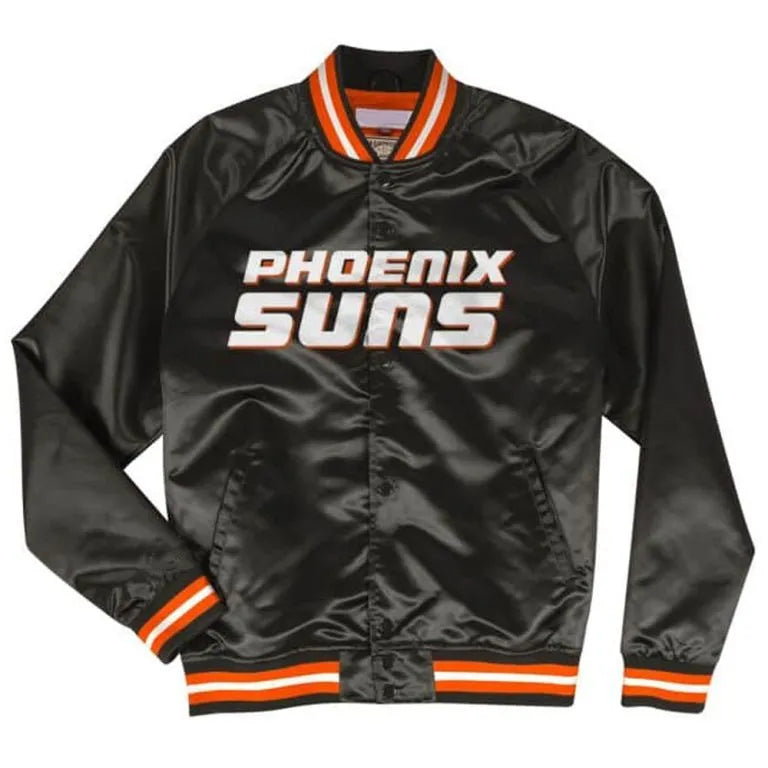 Phoenix Suns Full-Snap Varsity Satin Men's Bomber Jacket