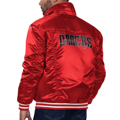 Arizona Diamondbacks Silver Tab Trucker Full-Snap Red Satin Men's Jacket