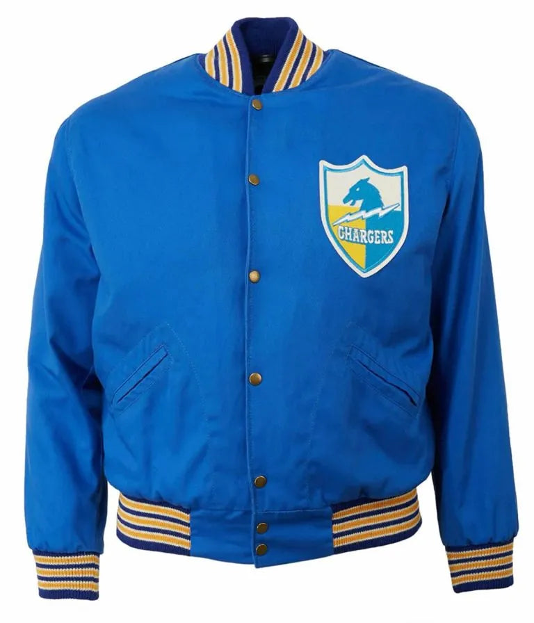 1960 Los Angeles Chargers Cotton Blue Men's Varsity Letterman Jacket