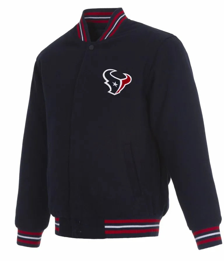 Houston Texans All Wool Navy Blue Men's Varsity Letterman Jacket