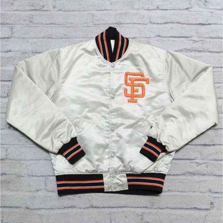 90s San Francisco Giants Black Satin Full-Snap Men's Jacket