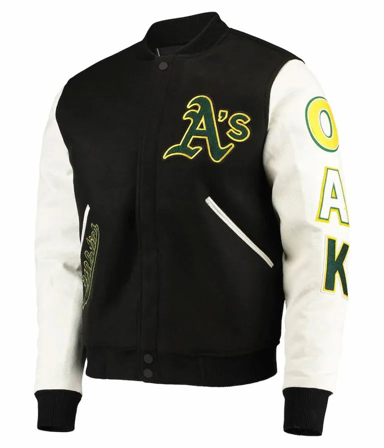 Oakland Athletics Black and White Varsity Men's Jacket