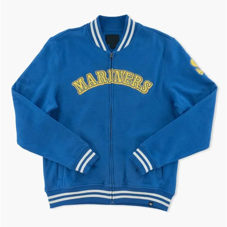 Seattle Mariners Cooperstown Track Blue Fleece Full-Zip Men's Jacket