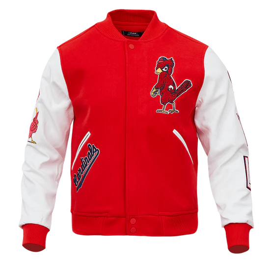 Louis Cardinals Red Wool & White Leather Sleeves Varsity Men's Jacket
