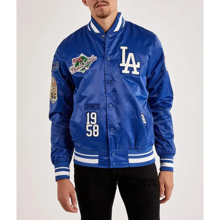 Los Angeles Dodgers 1988 World Series Royal Blue Satin Full-Snap Men's Jacket