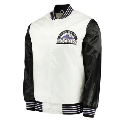 Colorado Rockies The Legend Full-Snap White/Black Satin Men's Jacket