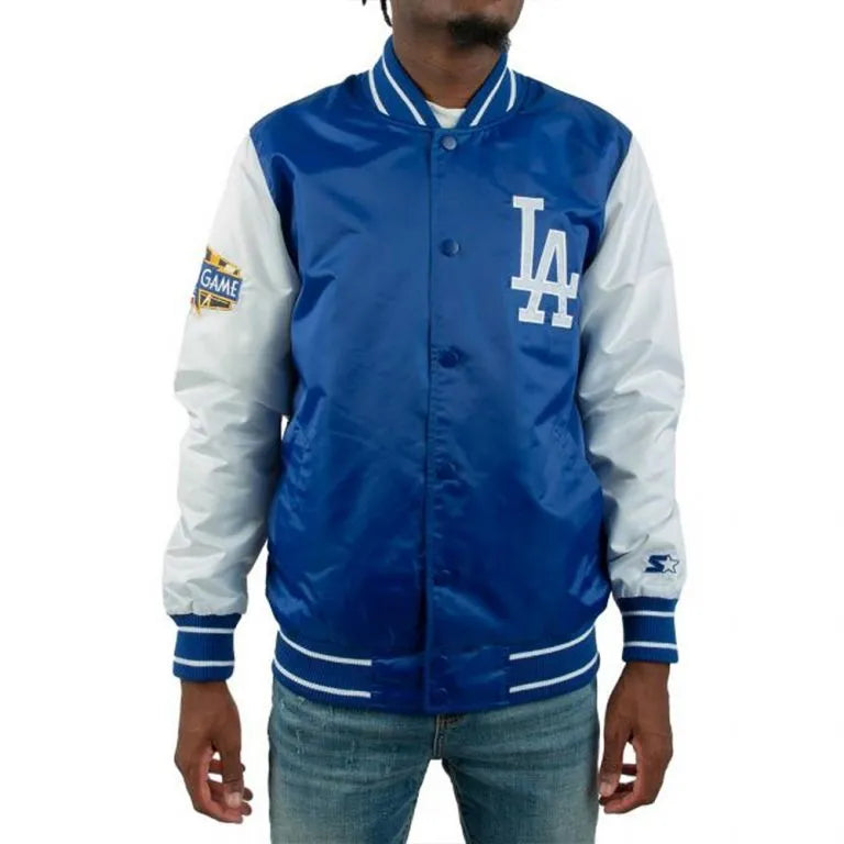 Los Angeles Dodgers All-Star Game 2022 Black and Royal Blue Satin Men's Jacket
