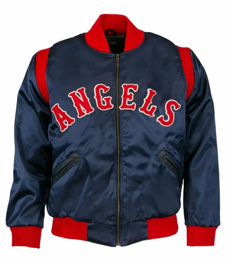 1961 Los Angeles Angels Blue Satin Bomber Men's Jacket