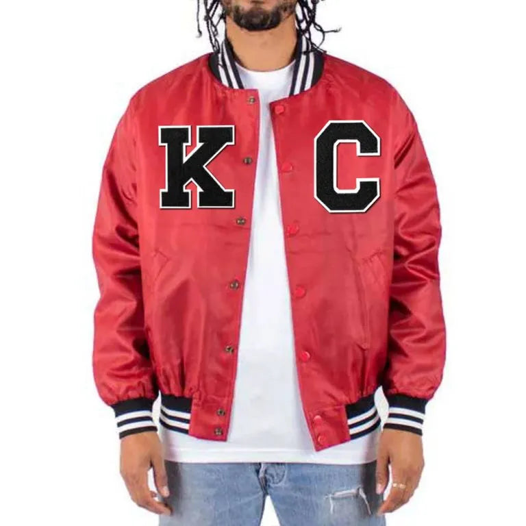 Kansas City Chiefs Mayor Quinton Lucas Super Bowl LVIII Full-Snap Varsity Red Satin Men's Bomber Jacket