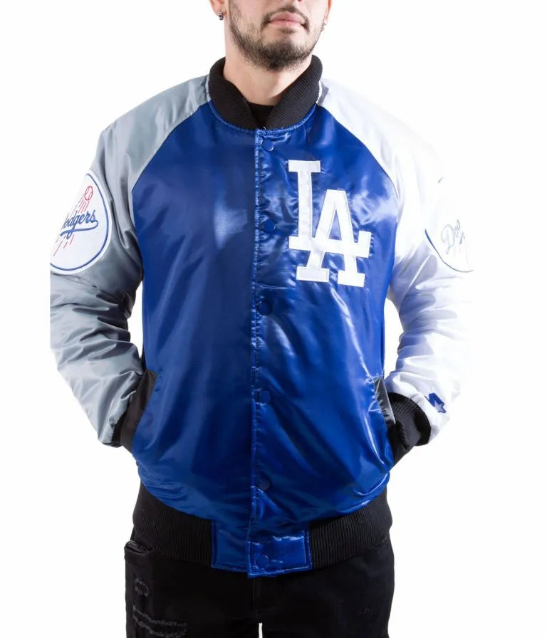 Los Angeles Dodgers Tri-Color Satin Varsity Men's Jacket