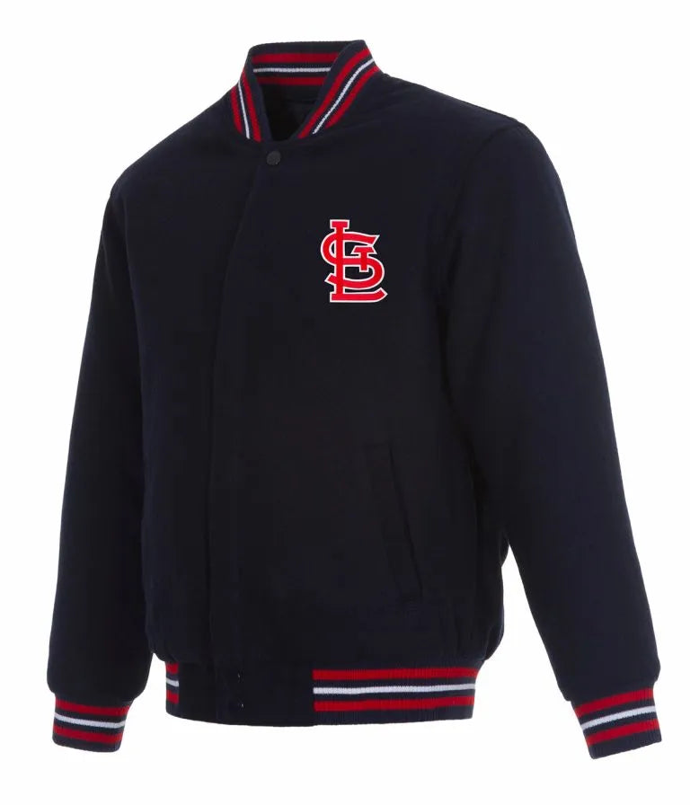Louis Cardinals Navy Blue Wool Varsity Men's Bomber Jacket