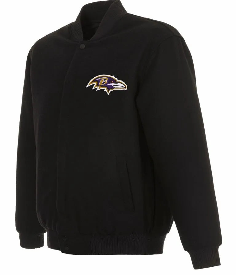 Baltimore Ravens Varsity Black Wool Men's Bomber Jacket
