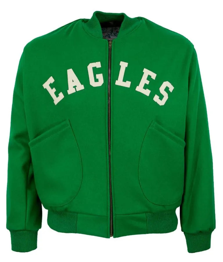 1947 Philadelphia Eagles All Green Wool Men's Varsity Letterman Jacket