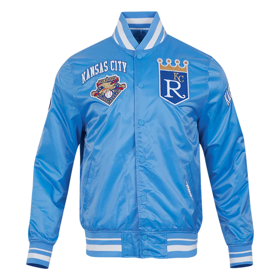 Kansas City Royals Retro Classic Rib Royal Blue Satin Men's Jacket