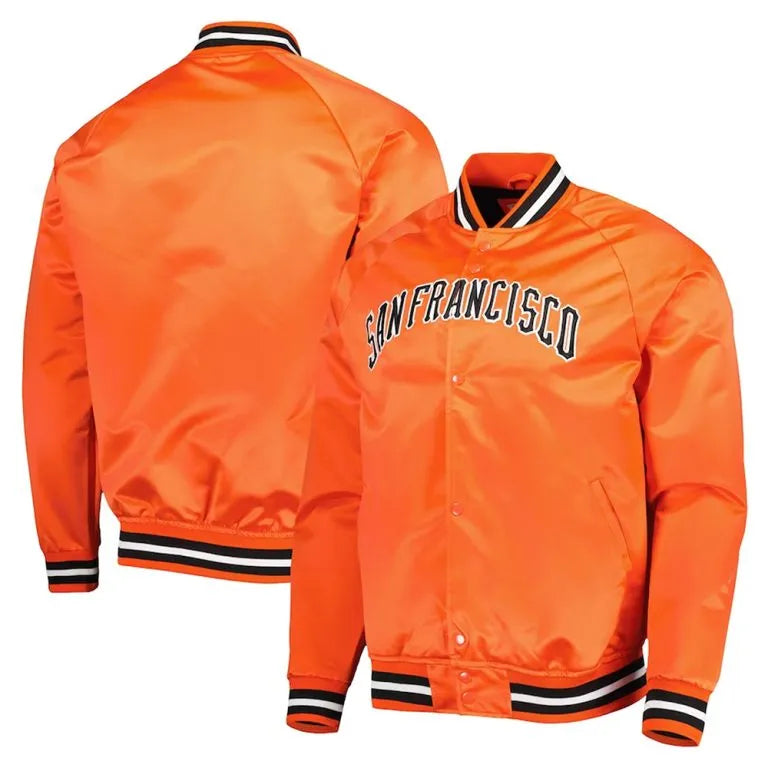 San Francisco Giants Orange Satin Full-Snap Raglan Men's Jacket
