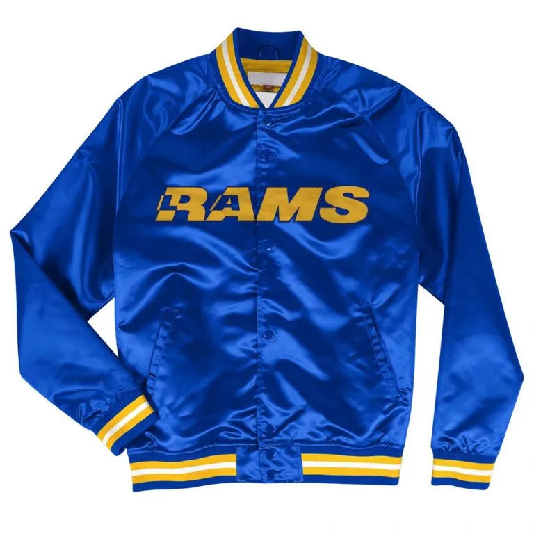Los Angeles Chargers Lightweight Full-Snap Varsity Royal Blue Satin Men's Bomber Jacket