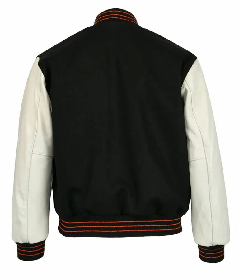 1951 New York Giants Black Wool & White Genuine Leather Sleeves Men's Varsity Letterman Jacket