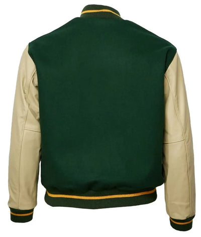 1950 Green Bay Packers Green Wool and Beige Genuine Leather Sleeves Men's Varsity Letterman Jacket