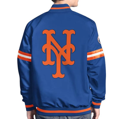 New York Mets Scout Full-Snap Varsity Royal Blue Satin Men's Jacket