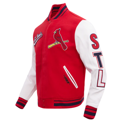 Louis Cardinals Red Wool & White Leather Sleeves Varsity Men's Jacket