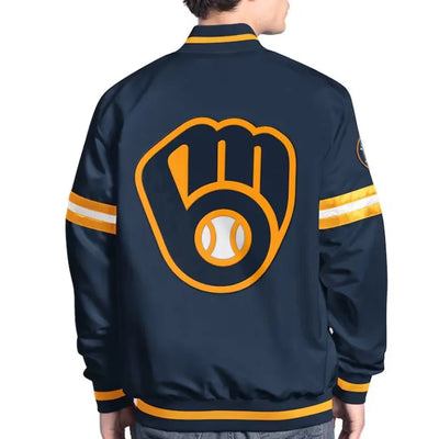 Scout Milwaukee Brewers Full-Snap Varsity Satin Men's Jacket