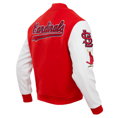 Louis Cardinals Red Wool & White Leather Sleeves Varsity Men's Jacket