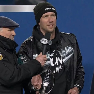 Nick Foles Philadelphia Eagles Full-Snap Varsity Black Satin Men's Bomber Jacket