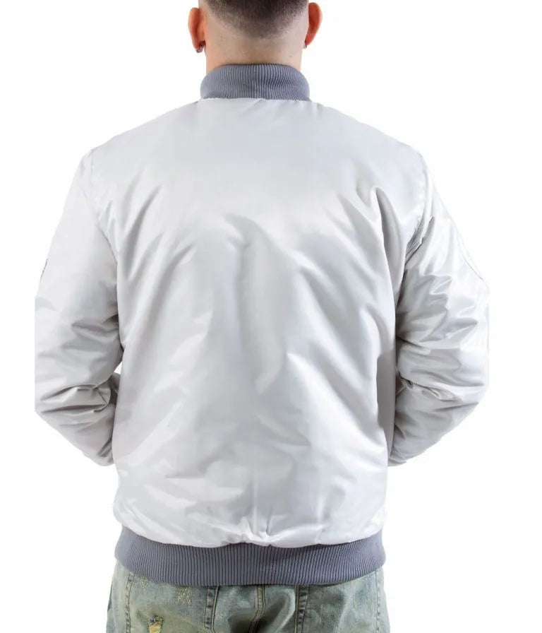 Los Angeles Dodgers Silver Satin Full Snap Men's Jacket