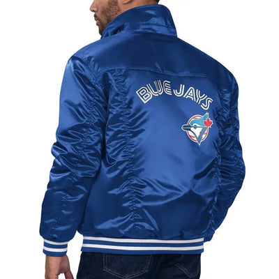 Toronto Blue Jays Full-Snap Trucker Royal Blue Satin Men's Jacket