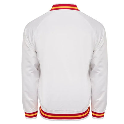 Kansas City Chiefs Heavyweight Full-Snap Varsity White Satin Men's Bomber Jacket