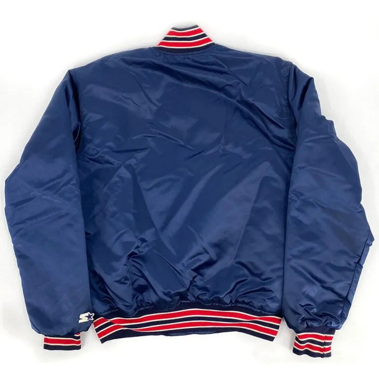 90’s St Louis Cardinals Full-Snap Blue Satin Bomber Men's Jacket
