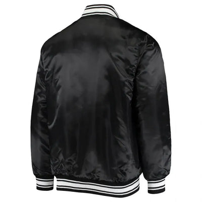 Cleveland Browns Full-Snap Varsity Black Satin Men's Bomber Jacket
