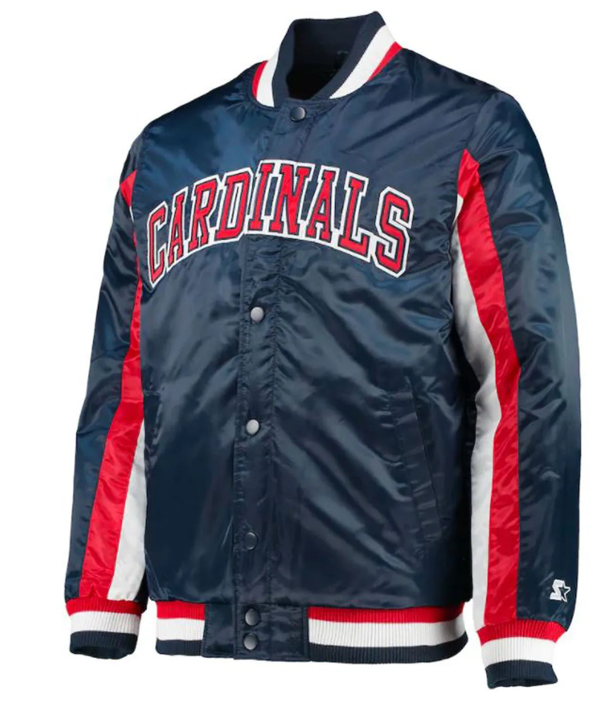 St. Louis Cardinals The Ace Blue Satin Full-Snap Bomber Men's Jacket