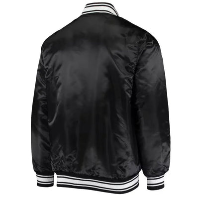 New York Giants Locker Room Full-Snap Varsity Black Satin Men's Bomber Jacket