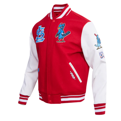 Louis Cardinals Red Wool & White Leather Sleeves Varsity Men's Jacket