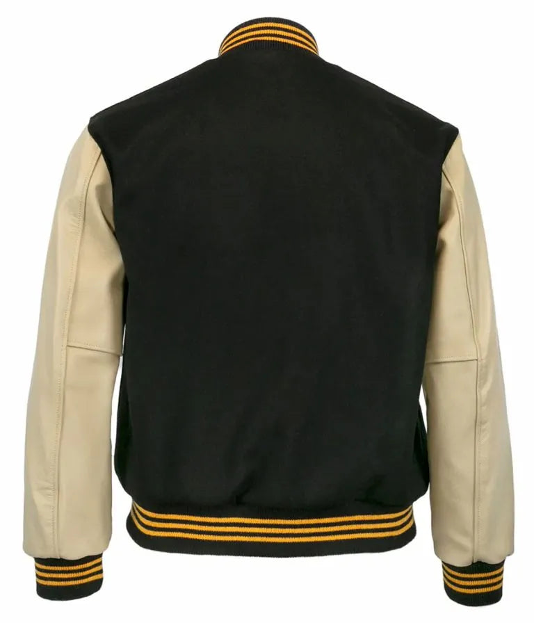 1960 Pittsburgh Pirates Black Wool & Beige Leather Letterman Varsity Men's Jacket