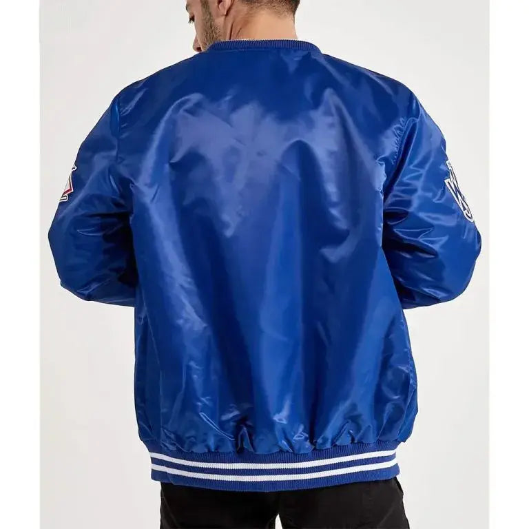 LA Dodgers National Varsity Full-Snap Royal Blue Satin Men's Jacket