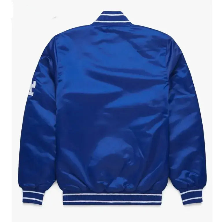90’s Los Angeles Dodgers Throwback Full-Snap Royal Blue Satin Men's Jacket