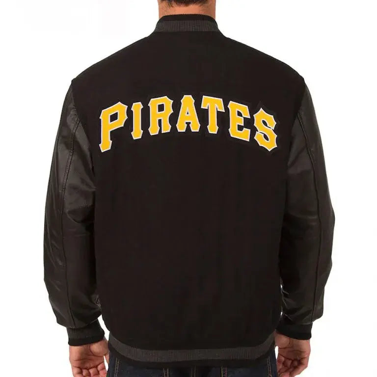 Pittsburgh Pirates Black Wool/Leather Varsity Men's Jacket