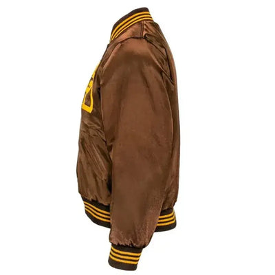 1969 San Diego Padres Bomber Full-Snap Brown Satin Men's Jacket