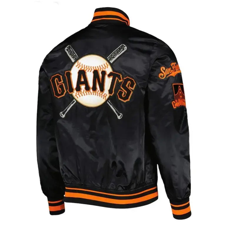 San Francisco Giants Mash Up Black Satin Full-Snap Men's Jacket