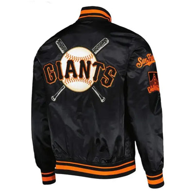 San Francisco Giants Mash Up Black Satin Full-Snap Men's Jacket