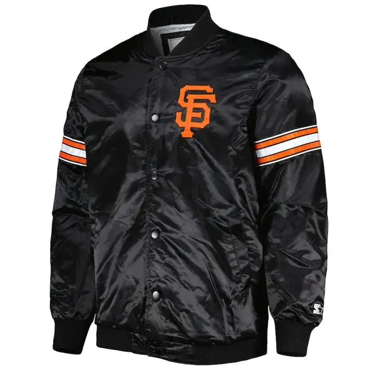 San Francisco Giants Pick & Roll Black Satin Full-Snap Men's Jacket