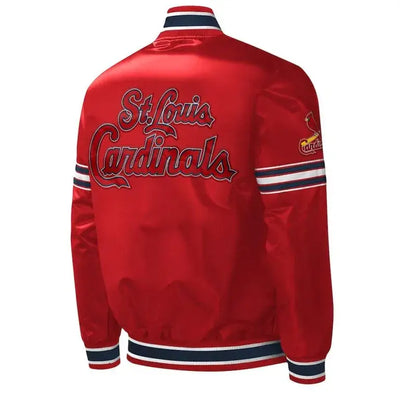 St. Louis Cardinals Midfield Varsity Full-Snap Red Satin Men's Jacket