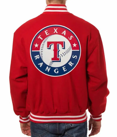 Texas Rangers Red All Wool Varsity Men's Jacket