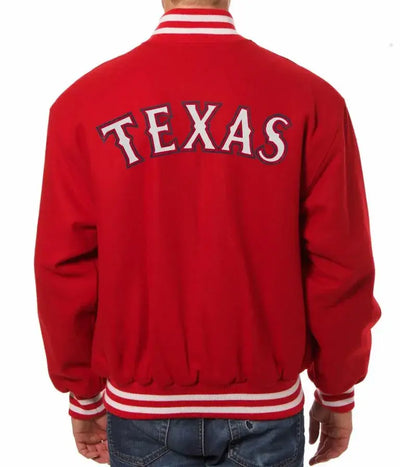 Texas Rangers Red All Wool Varsity Men's Jacket