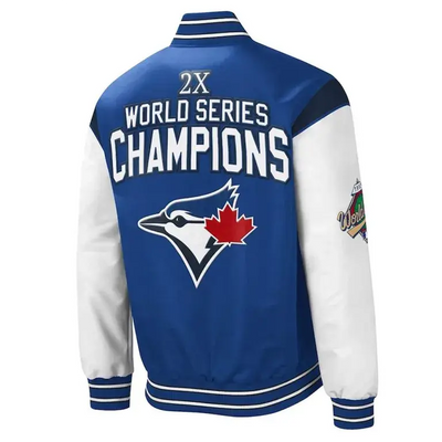 Toronto Blue Jays Challenger Full-Snap Royal Blue/White Polyester Varsity Men's Jacket