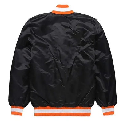 Cincinnati Bengals Blackout Full-Snap Varsity Black Satin Men's Bomber Jacket